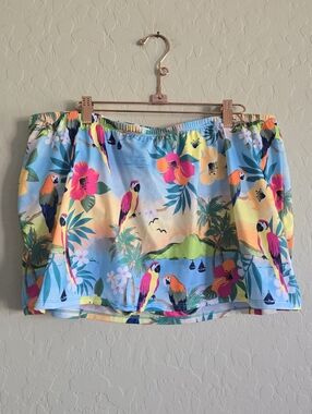 Lane Bryant Tropical Parrot Print Swim Skirt Size 12 NWT